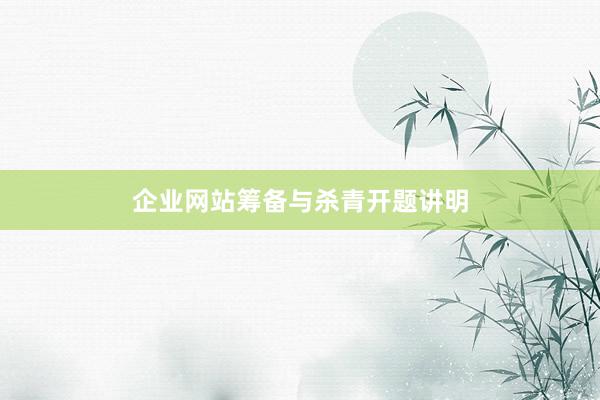 企业网站筹备与杀青开题讲明